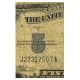Circa 1935 A 'Blue Label' $5 Note