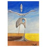 Salvador Dali Vintage Paper w professional frame