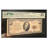 SCARCE Circa 1929 $10 US. S.F. Gold Label Note
