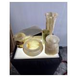 NO RESERVE. Large lot of heavy ONYX VASES