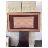 LARGE SCARCE HAND CRAFTED SILK ARTWORK framed