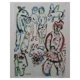 Marc Chagall Signed - The Clowns. Framed