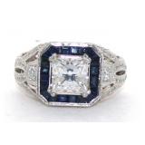 FINE JEWELRY. 4.42 Ct Diamond & Sapphire  14K Ring