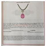 No Reserve.  12 Ct Diamond & Pink Topaz Necklace