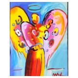 PETER MAX, Painting on paper. Mixed media