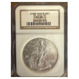 Circa 2002 Mint State 69 Eagle Silver Dollar