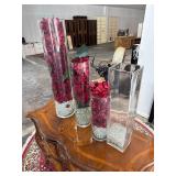 NO RESERVE 4 Large Glass Vases