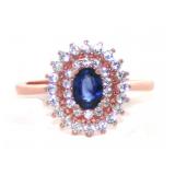 NO RESERVE.1.25 Ct  Silver  Sapphire Ring