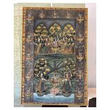Handcrafted Art on PURE SILK and Framed.