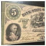 Circa 1861 $5 Note. South Carolina.  Hand Signed