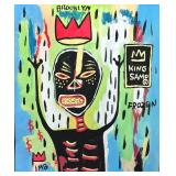 Jean Michel Basquiat  on paper (Handmade) signed