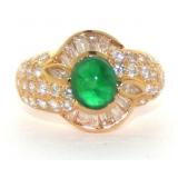 Fine Jewlery3.19 Ct Diamond & Emerald  18K Ring