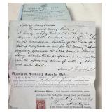 Rare 1869 Original Document, Hand Signed