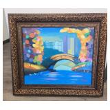 Peter Max signed Mixed Media and stamped "Bridge"