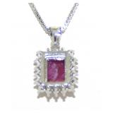 NO RESERVE. 3.45 Ct Titanium Ruby Necklace