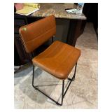 Tall barstool. Light brown leather.