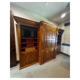 Pine three-piece wall unit. 10 feet 4ï¿½ x 7ï¿½ wide.