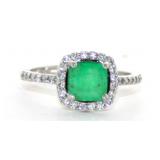 NO RESERVE. 1.55 Ct  Silver Emerald  Rings