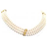 NO RESERVE. 5 Ct White Sapphire  Pearl Necklace