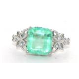 NO RESERVE 2.55 Ct Titanium Emerald Sapphire Ring