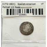 1773 Spanish-American Portrait 1/2 VF