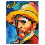 PETER MAX Mixed Media Painting of Van Gogh.