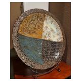 Large decorative plate with stand.