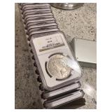 Uncirculated graded silver dollar