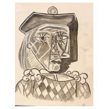 Pablo Picasso sketch on vintage paper