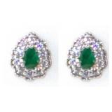 NO RESERVE 1.52 Ct  Silver , Emerald Earring