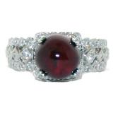 RESERVE 6.38 Ct Diamond & Ruby 10 Gram 14K Ring