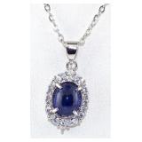 NO RESERVE 3.5 Ct Silver Iolite , Necklace