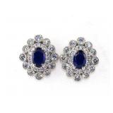 NO RESERVE 2 Ct   Silver & Sapphire Earring