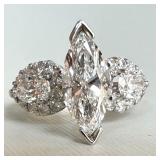 1.5 ct Marquise Lab Diamond Ring in 14K Gold