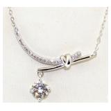 NO RESERVE 1.10 Ct  Silver Sapphire Necklace
