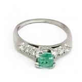 RESERVE 1.41 Ct Diamond & Emerald  14 Ring