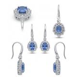 NO RESERVE 2.42 Ct Silver Tanzanite,, Earring