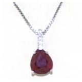 NO RESERVE 4.05 Ct Titanium Ruby , Necklace