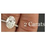 2 Carat Certified Oval Lab Grown Diamond