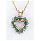 NO RESERVE 1 Ct Diamond Emerald 14K, Necklace