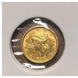 RARE Gold Coin, Circa 1849, Uncirculated