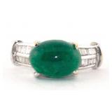 RESERVE 3.10 Ct Diamond & Emerald  14K Ring