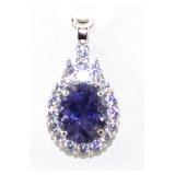 NO RESERVE 3.5 Ct Silver Iolite L Necklace