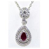 NO RESERVE 2.10 Ct  Silver Ruy,  Necklace
