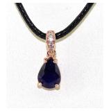 NO RESERVE 1 Ct Silver  Sapphire, Necklace