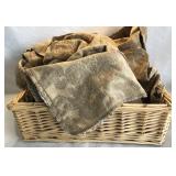 Large basket and cloth bundle