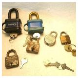 6 locks with keys