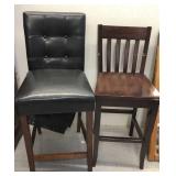 2x tall wood chairs-inspect 2x tall wood chairs-inspect