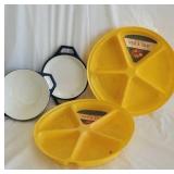 Metal pot with lid & 2 snap trays Metal pot with lid & 2 snap trays