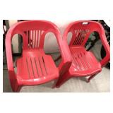 Red patio chairs x2 Red patio chairs x2